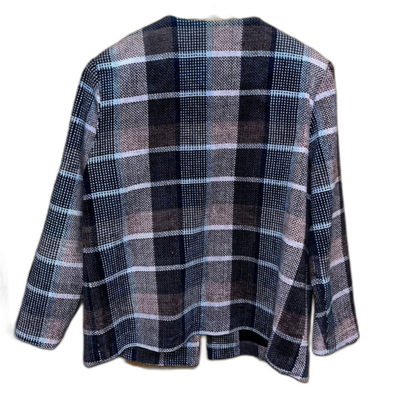 Alfred Dunner Women's 12 Vintage Gorgeous Blazer Jacket Texture Purple Blue - Picture 3 of 7